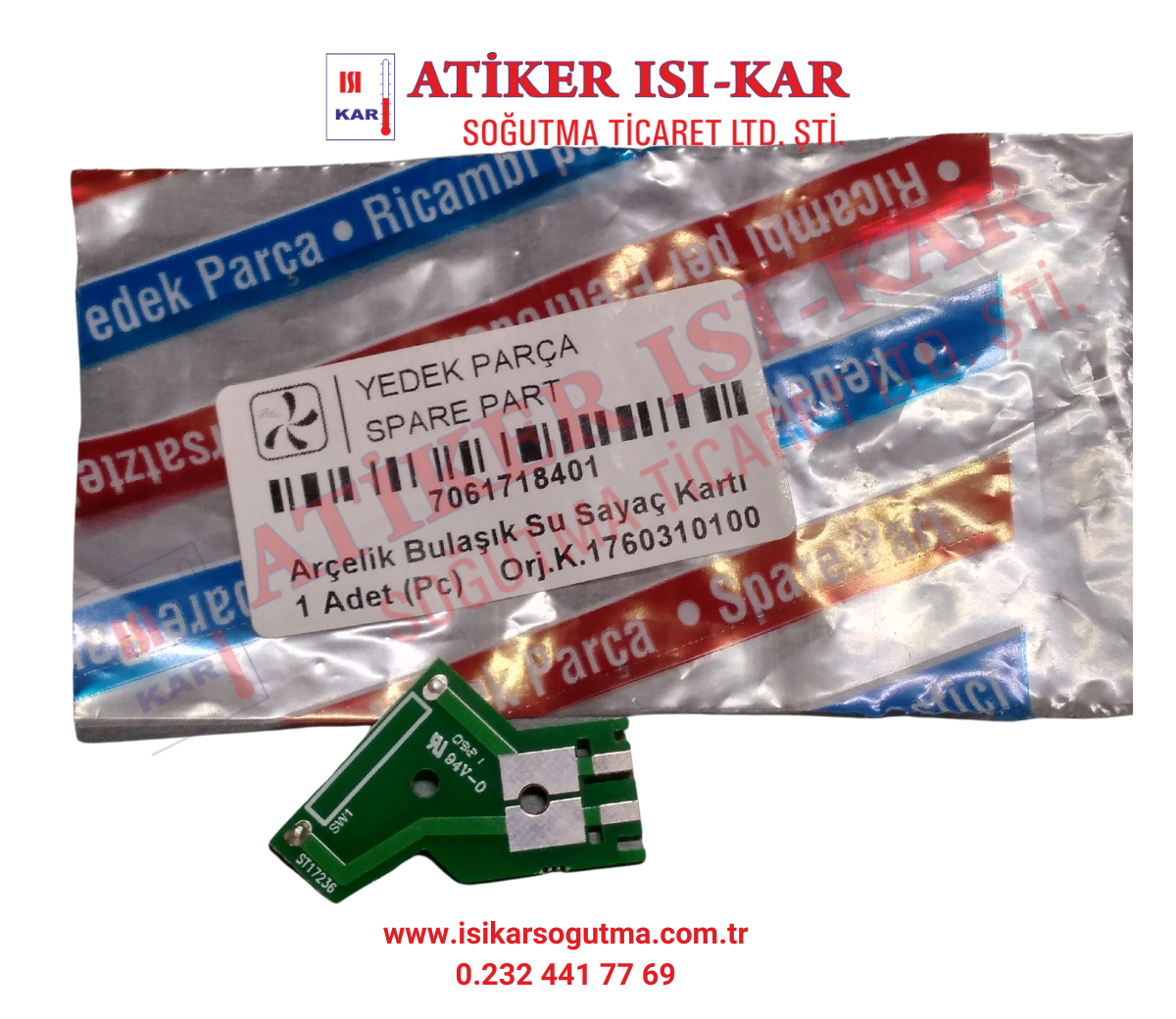 Arçelik beko Bulaşık Makinesi Su Sayaç Kart 1760310100